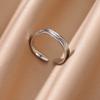 Stainless Steel Minimalist Texture Open Rings For Women Gold Wedding Aesthetic Ring Trendy Korean Accessories anillo
