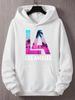 Men LA Los Angeles Sports Hoodie Gradient Palm Tree Sunset Print Black Oversized Pullover Streetwear Sweatshirt Autumn Winter