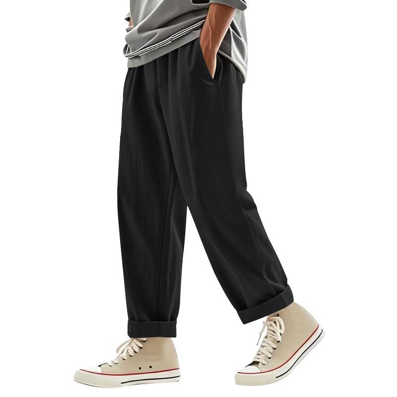 American Style Men's Casual Wide-Leg Linen Beach Pants - Four Seasons Trend