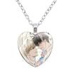 Low Tide In Twilight Anime Necklace Taeju YEO Euihyun KIM Glass Cabochon Heart Shaped Pendant Necklace Charm Jewelry Gift