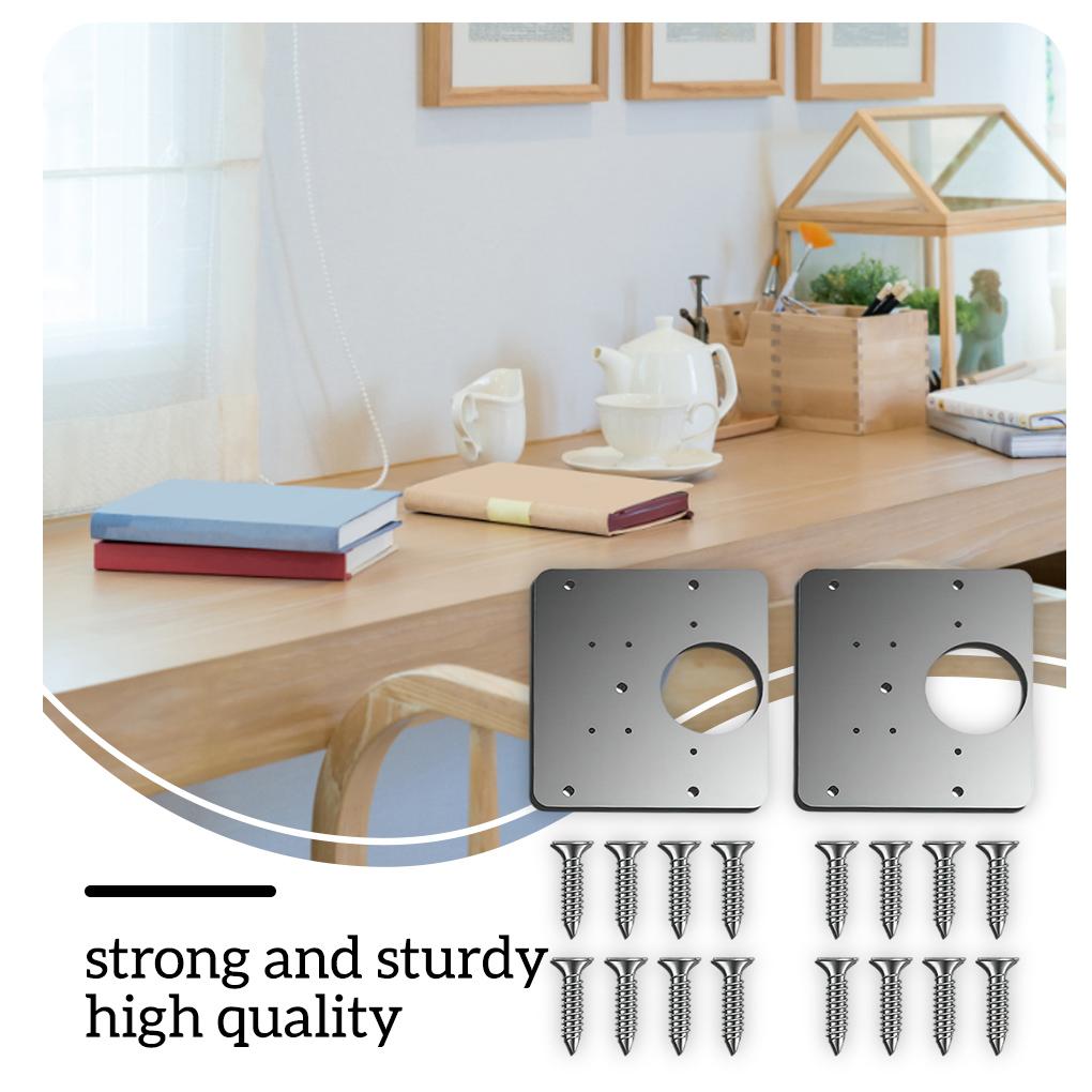 Stainless Steel Cabinet Wooden Door Hinge Repair Plate Shelves Mounting Template with Screw Assembly Household Bracket