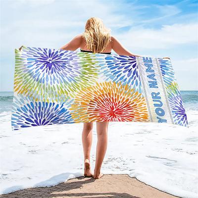 Personalisches Strandtuch, Individuelle Handtücher für Kinder am Pool, Brautjungfern-Handtuch, Geburtstags-Urlaubsgeschenk, Badehandtuch mit Vintage-Print