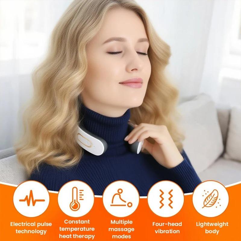 HOMZY Electric Cervical Spine Massager 6 Models 9 Gears Neck Shoulder Massage Vertebra Relax Automatic Heating Physiotherapy Pain Relief Rechargeable