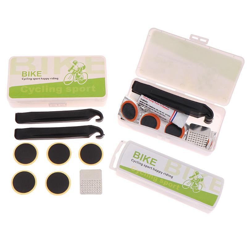 Bicycle Flat Tire Repair Kit Tool Glue-Free Portable Rubber Fetal Repair Bike Inner Tube Puncture Patch Repair Tools