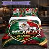 Mexico Footbal Pattern 3 Pieces Bedding Set Soft Microfiber Duvet Cover with Pillow Cases for Bedroom