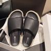 Summer vacation style straw woven thick bottom slope heel round head one and a half word drag versatile outside wearing open toe cool slippers women