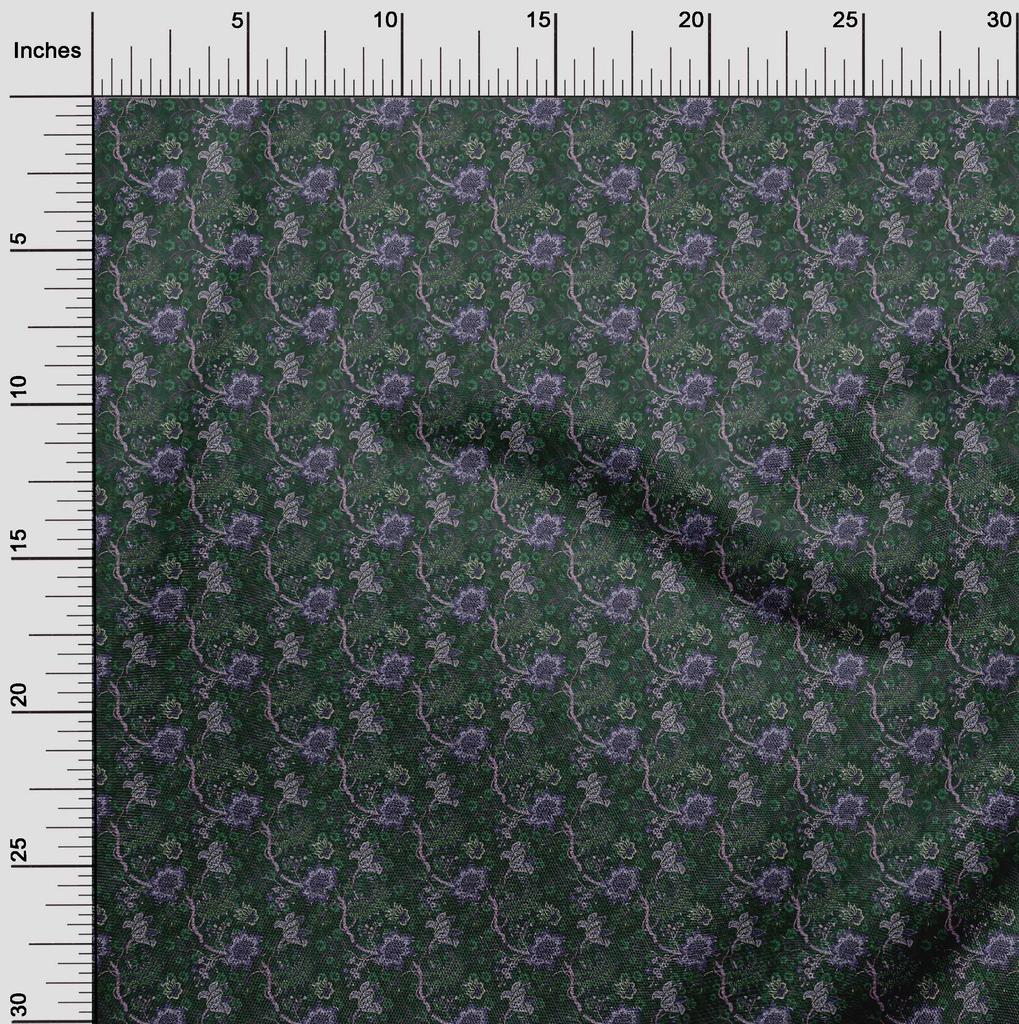 oneOone Cotton Flex Dark Green Fabric Batik Diy Clothing Quilting Fabric Print Fabric By Yard 40 Inch