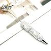 Halloween Beadable Pen Rhinestone Pen, Glitter Plastic Beaded Pumpkin Ghost Skull Writing Gel Ink for DIY Craft Making, School Office Supplies Set