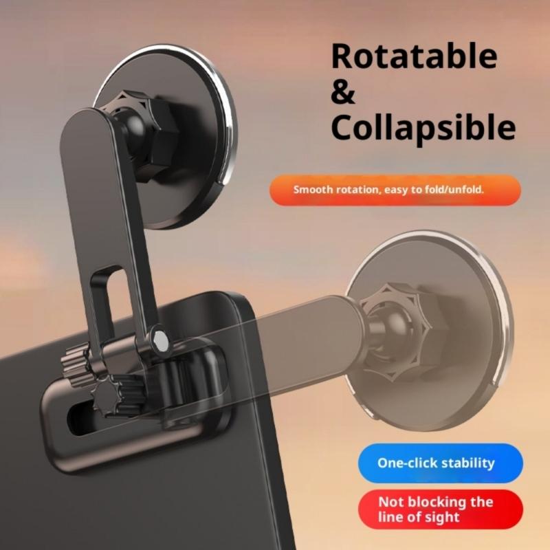Foldable Magnetic Car Phone Holder Suction Cup Mount Stand for Phone 17 16 Mount Holder for Windshield and Dashboard