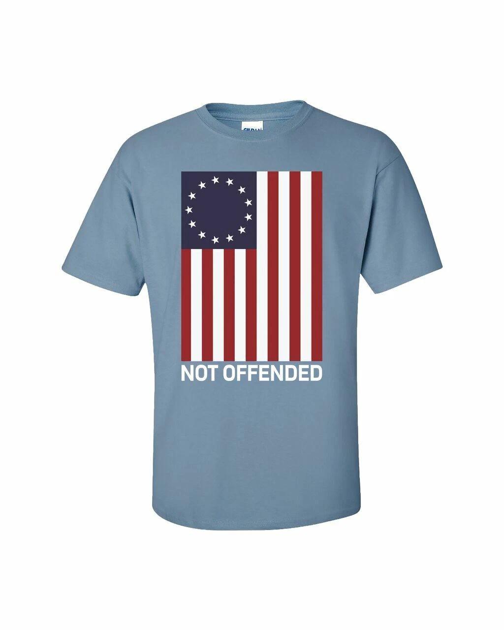 Patriotique Betsy Ross Drapeau Pas Offensé Adulte T-Shirt Manche Courte 2XL
