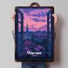 Warsaw Poland Open Window Cityscape Poster Customized Vintage Metal Signs Wall Art Retro Tin Plaque for Setup Decorations Decor