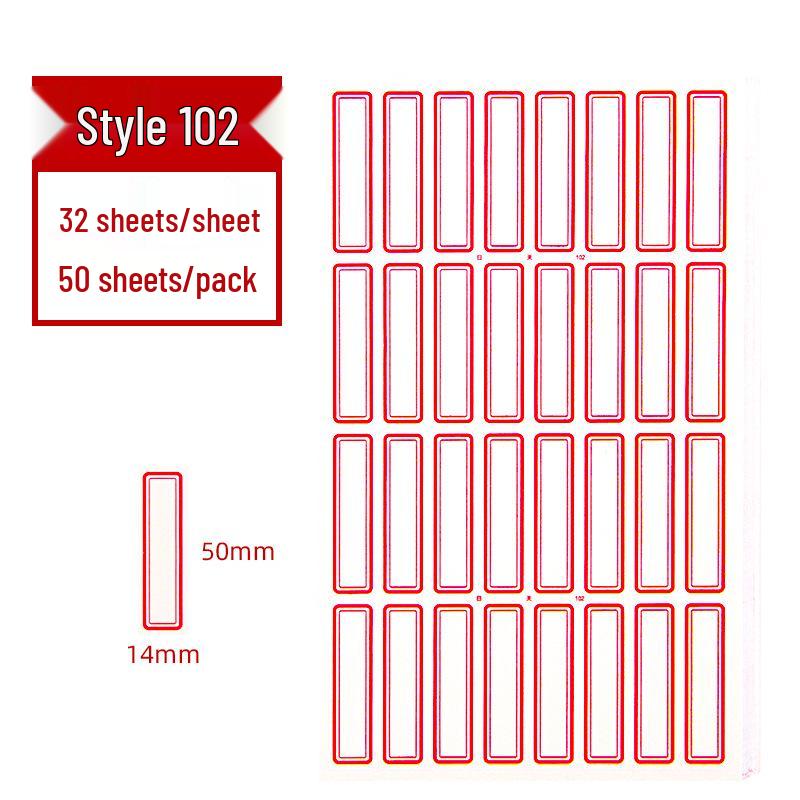 50 Sheets Self-Adhesive Blank Labels for Handwritten or Name Stickers