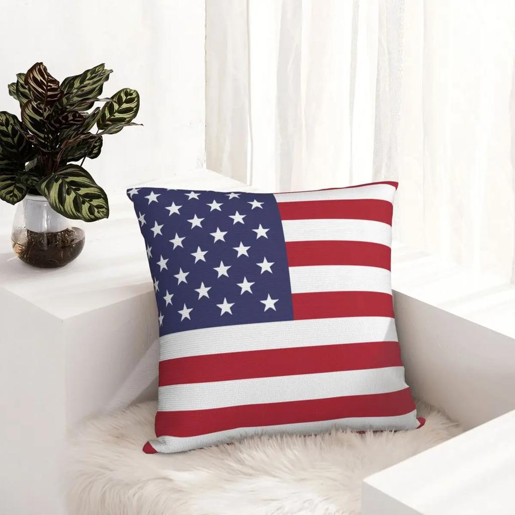 Usa Australia Flag Print Cushion Cover Super Soft Short Plush Pillow Covers 45*45 Throw Pillow Case Sofa Home Decor Pillowcase