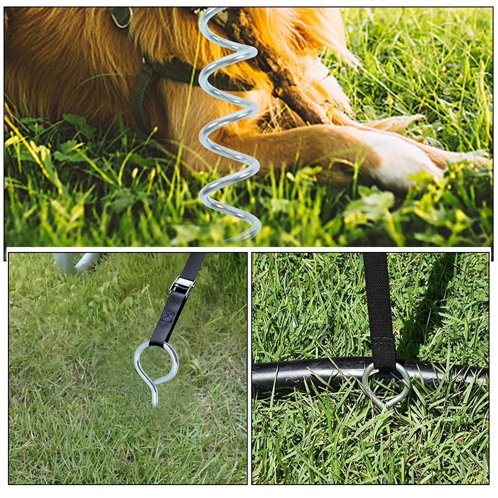 Dog Tie Stake Stakes Heavy Duty for Metal Large Dogs Outdoor Cable and Leash Iron Fence Ground Outside
