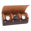 Elegant Leather Watch Storage Case Handmade Wristwatch Holder Carrying Box Women Jewelry Accessory Organiser
