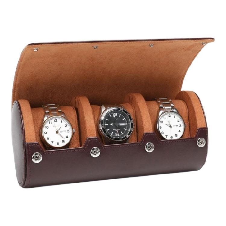 Elegant Leather Watch Storage Case Handmade Wristwatch Holder Carrying Box Women Jewelry Accessory Organiser