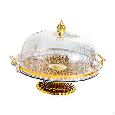 Cake Display Stand Footed Plate with Lid Round and Handle Salad Bowl Pastry