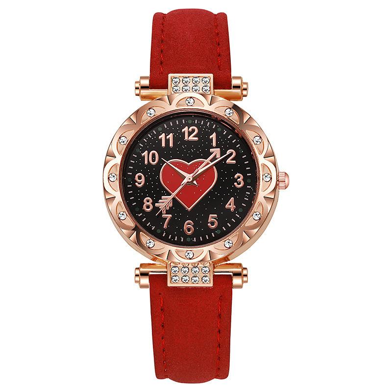 Stylish And Simple Belt Watch Women S Casual Student Quartz Women S Watch красный