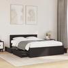 VidaXL Bed Frame with Headboard Black 120x190 Cm Engineered Wood, Bedroom Furniture, Double Bed, Bed Base, 3295605
