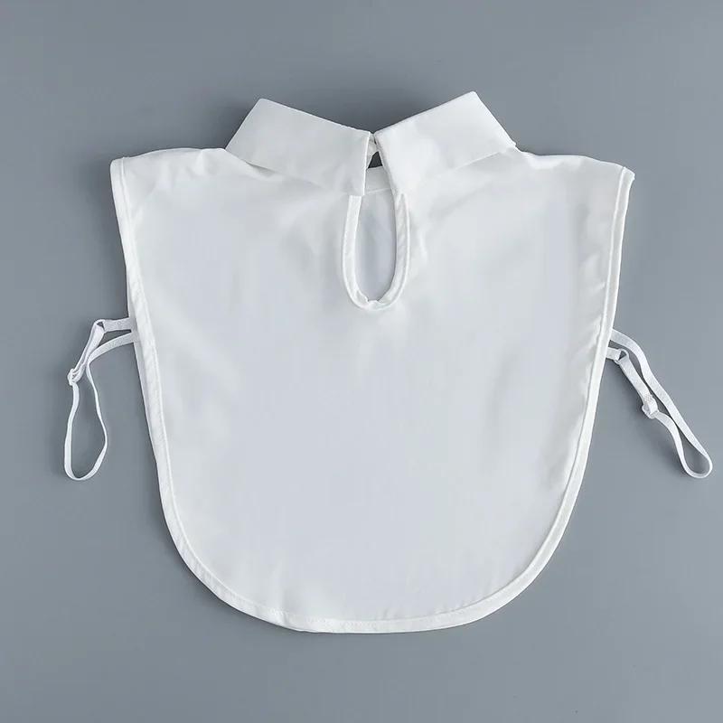 Ladies Shirt Detachable Collar for Womens Suit Lapel Shirt Fake Collar Fashion Solid Color White False Blouse Neckwear Tie