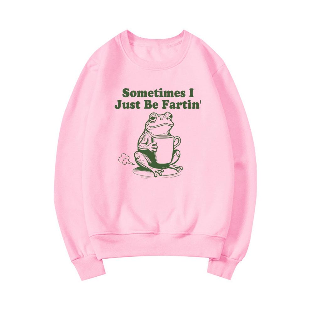 Czasami po prostu puszczam bąki Bluza Śmieszne bluzy z żabą Unisex z długim rękawem z okrągłym dekoltem Bluza Szalona bluza Śmieszny mem