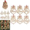 6pcs Christmas Decoration Wooden Pendants Unique Xmas Tree Hanging Ornament Collection