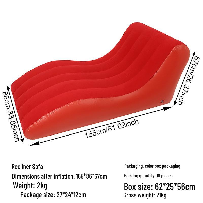 Inflatable Flocking Lazy Sofa Seat for Living Room