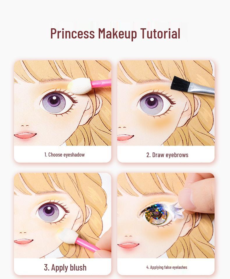 Princess Makeup Bag & Sticker Set - Cute DIY Dress-up Toy for Kids