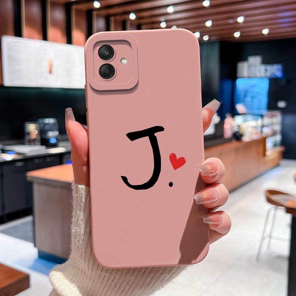 For Samsung A04 A05 A06 A02 A03 M04 M06 A13 A14 Phone Case Premium 26 Letter Pattern Soft Liquid Silicone Anti Fall Protective Cover For Samsung Shell