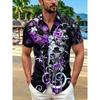 Camisa de Verano para Hombre, Estampado Floral de Lujo Ligero, Holgada y Fina, Top Casual de Manga Corta para Playa y Viajes