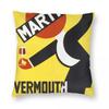Retro Martini Vermouth Square Pillowcase Polyester Linen Velvet Creative Zip Decorative Throw Pillow Case Home