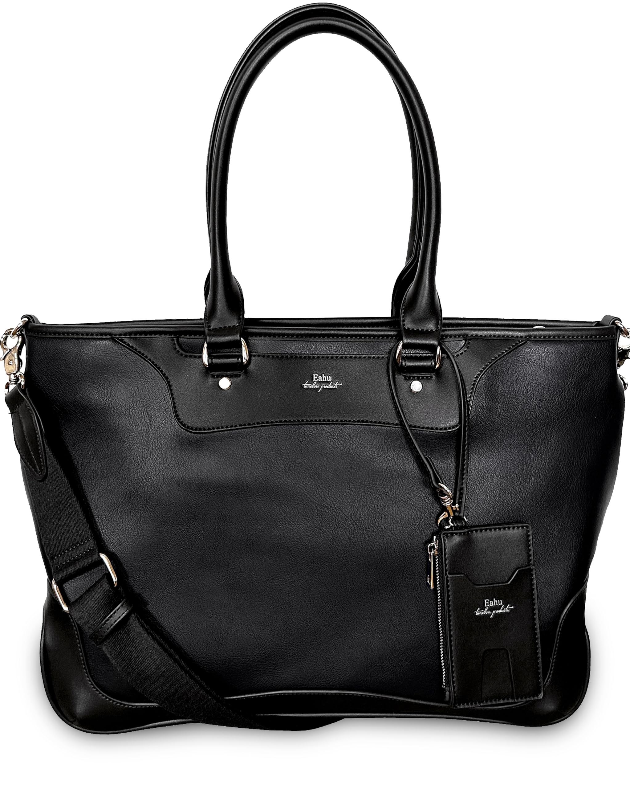 

Деловая сумка-тоут большой вместимости для мужчин, идеально подходит для поездок на работу, учебы и многого другого, устойчивая, отделение для ПК, формат B4, подарок в комплекте, EA5 (черный)