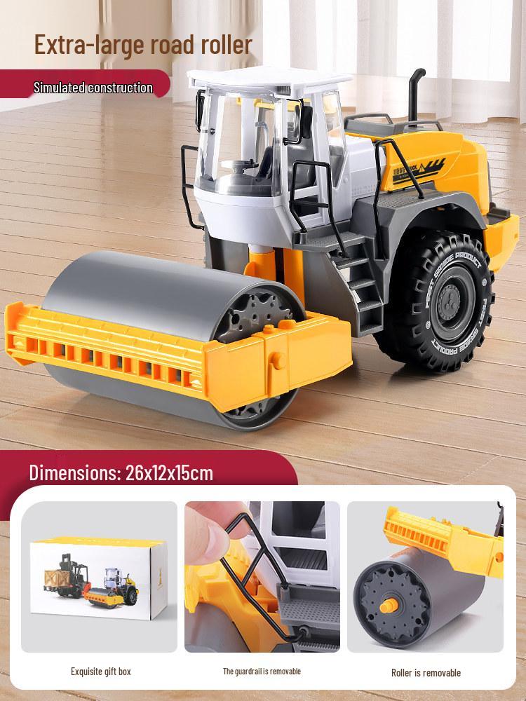 Extra Large Alloy Engineering Toy: Roller, Excavator, Bulldozer, Loader for Boys Aged 2-3 Years