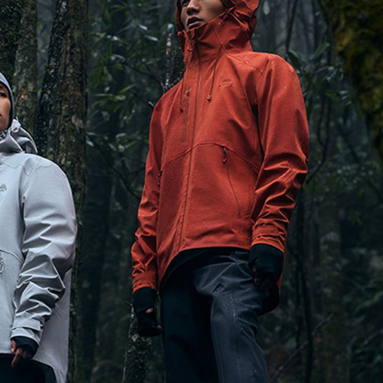 ANTA Women's Waterproof Hooded Outdoor Jacket Orange 952317602-2