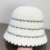 Autumn and Winter Knitted Bucket Hat Retro Striped Knitted Hat Women's Bucket Hat Basin Hat