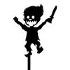 Halloween Garden Stake Metal Art Flying Witch Sign Skeleton Zombie