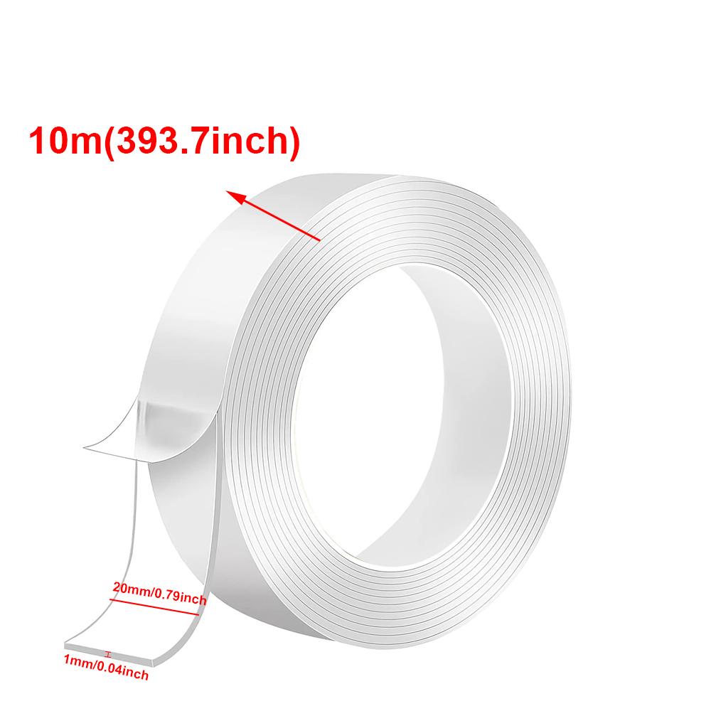 1M10M Two Sided Adhesive Tape Ultrastrong Double Sided Tape Transparent Washable Strips Mounting Tape for Decoration