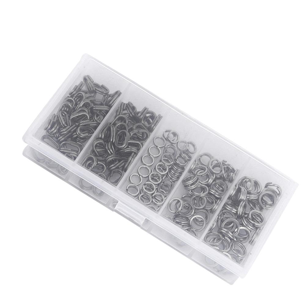 200pcs Stainless Steel Double Split Ring Connector Fishing Tackle Accessories
