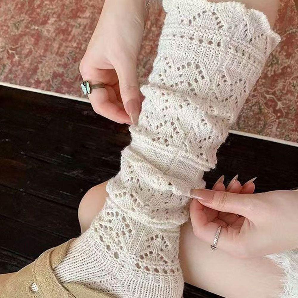 Warmth Hollow Calf Socks Knitted Mid Tube Socks New Stacked Long Tube Socks Autumn Winter