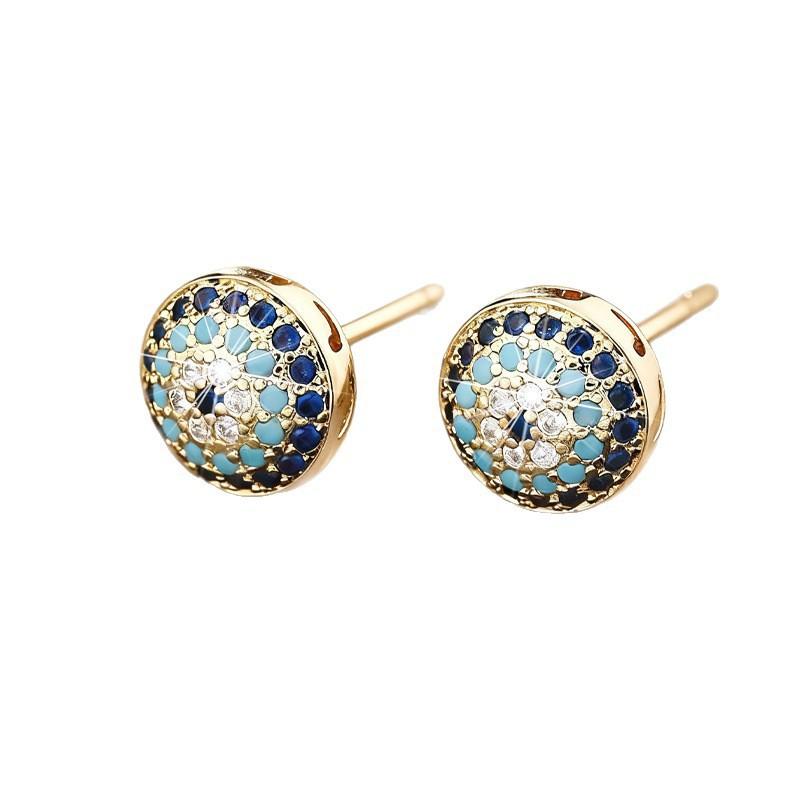 Böser Blick Micro Paved Zirkonia Creolen Für Damen Minimalistisch Cool Nische Persönlichkeit Temperament Schmuck