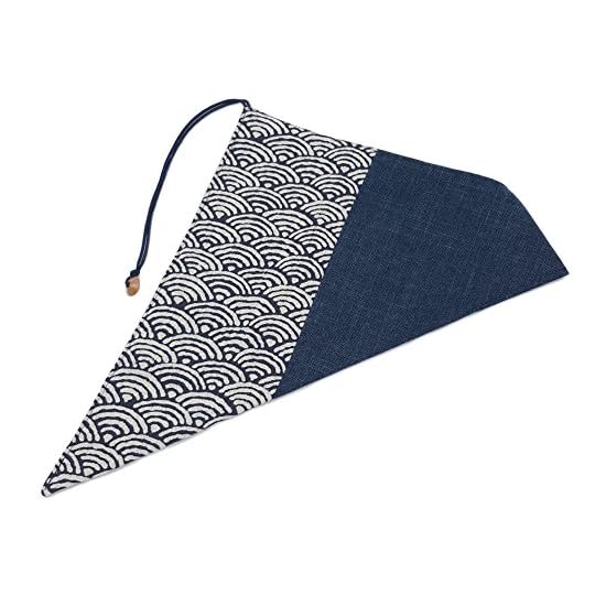 Handmade Studio FUJITA Chopstick Case, Seigaiha (Wave) Pattern X Navy, Fabric, Personal Chopstick Po