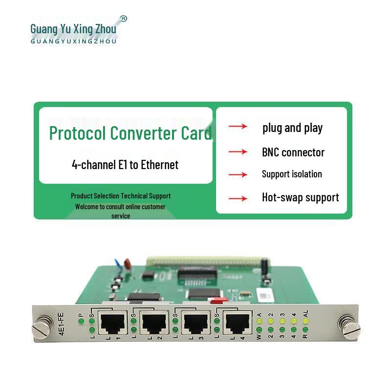 GY-K4E1 Card-Type 4E1 to Ethernet Protocol Converter