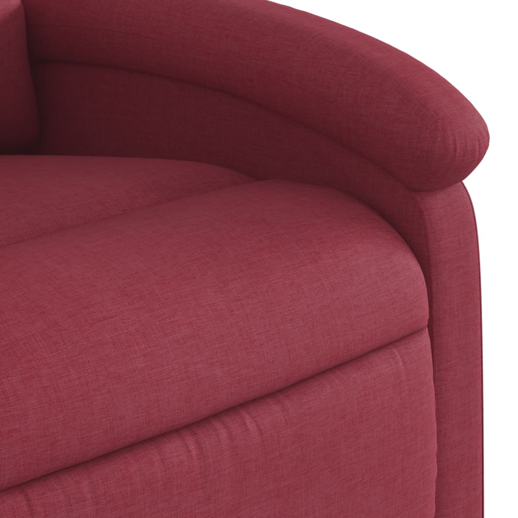 Relaxation Armchair Wine Red Fabric
