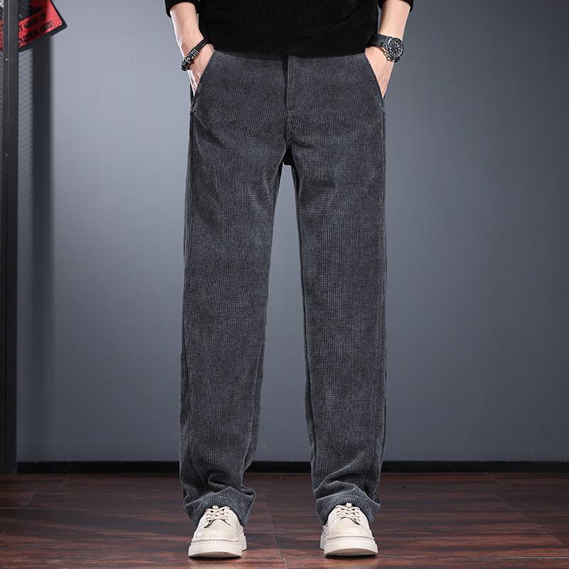 JELERNO Men's High-End Waffle Corduroy Casual Pants
