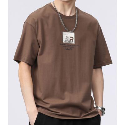 Herren Kurzarm Druck Schlichtheit Hübsch Rundhals Pullover Locker Einfarbig Mode Lässige T-Shirts