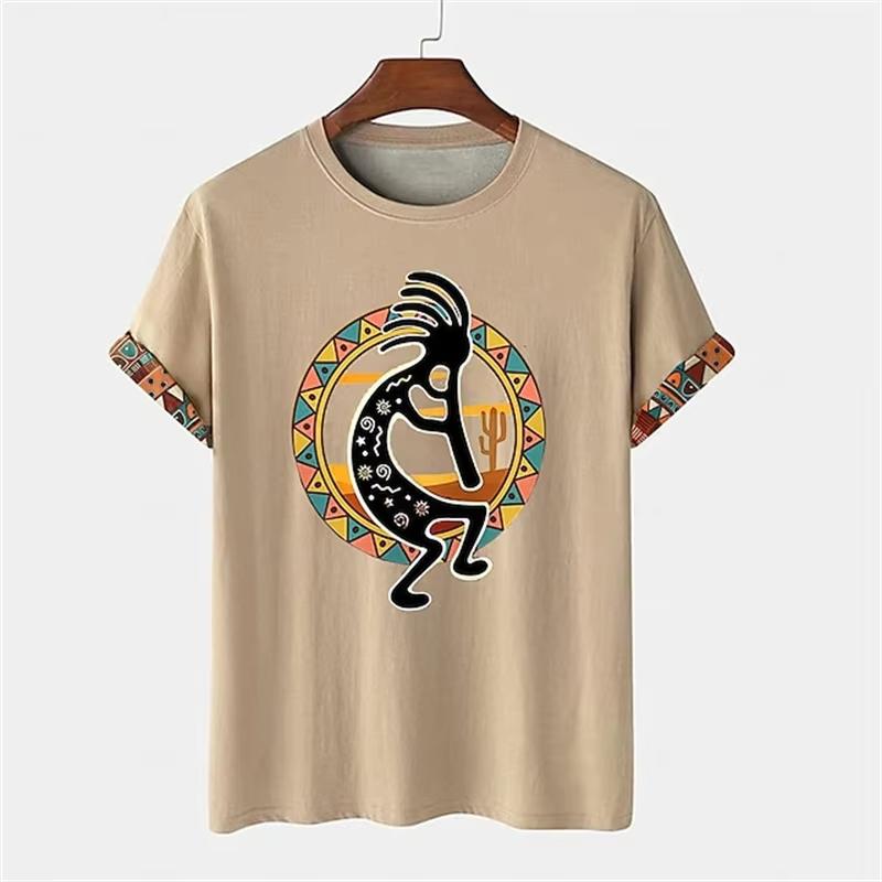 3D Print Vintage Men T-Shirt Fashion Ethnic Pattern Tees Summer Men Short Sleeves T Shirts Women Tshirt Kids Tshirt Clothing
