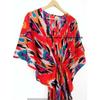 Damen Hippie Baumwolle Sommer Nachtwäsche Ikat Druck Rot Langes Maxi Kaftan Kleid CKFTN-SCRN-FULL-BUYIT-099