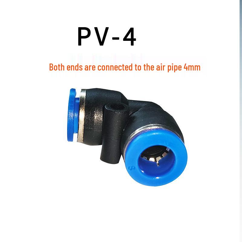 Right Angle Pneumatic Air Hose Connector 90° Plastic Elbow PV-4/6/8/10/12/16 Quick Plug