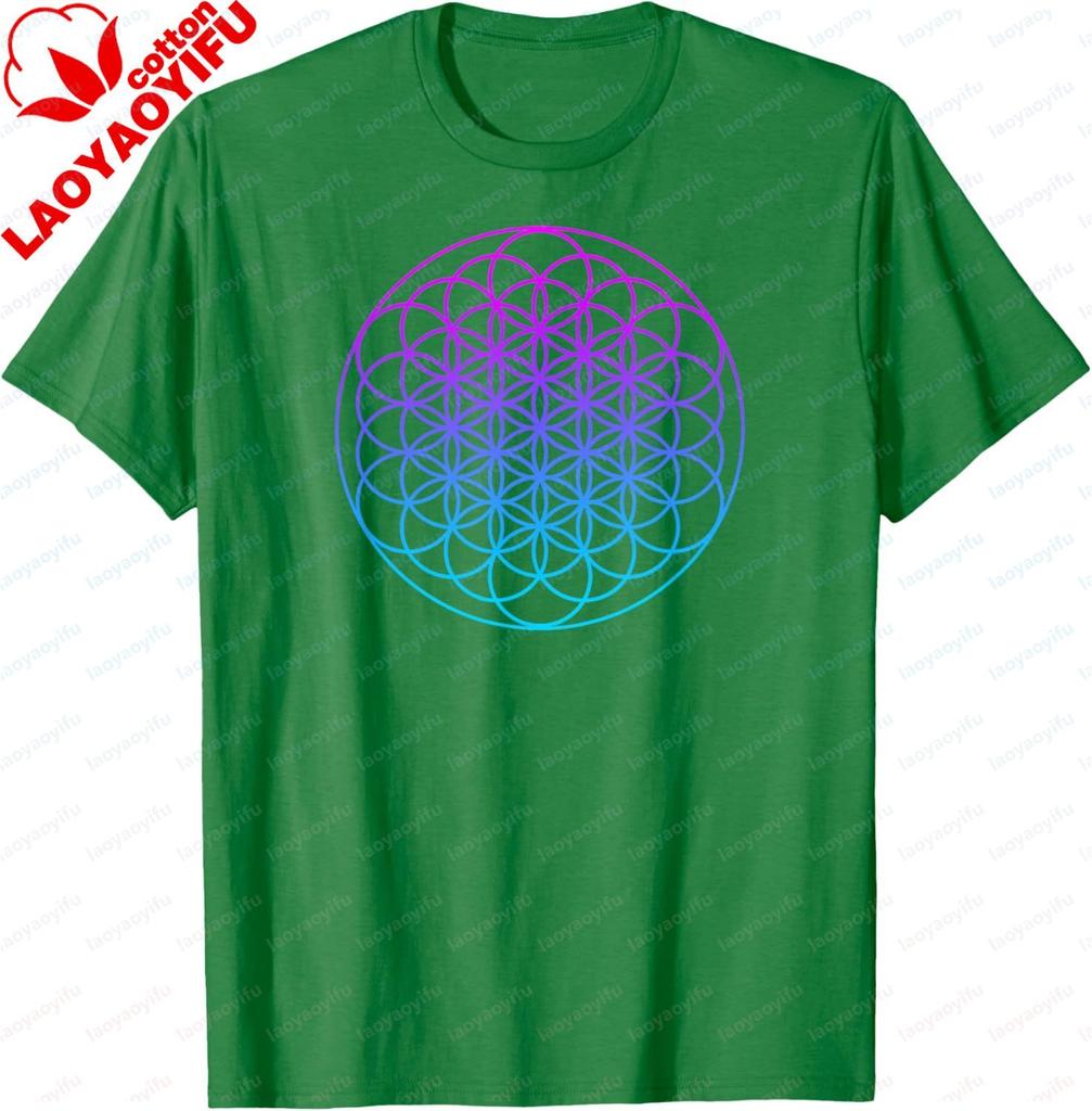 Sacred Geometry Shirt Flower Of Life Tshirt Unisexs And Unisexs 100 Cotton Shortsleeved Shirt Couple Y2k Graphic Tee