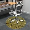 1pc Optical Illusion Waves Office Round Area Rug,  Mat Suitable ForOffice, Under Office Chairs Bedroom Living Room Home Decor, Room Deco